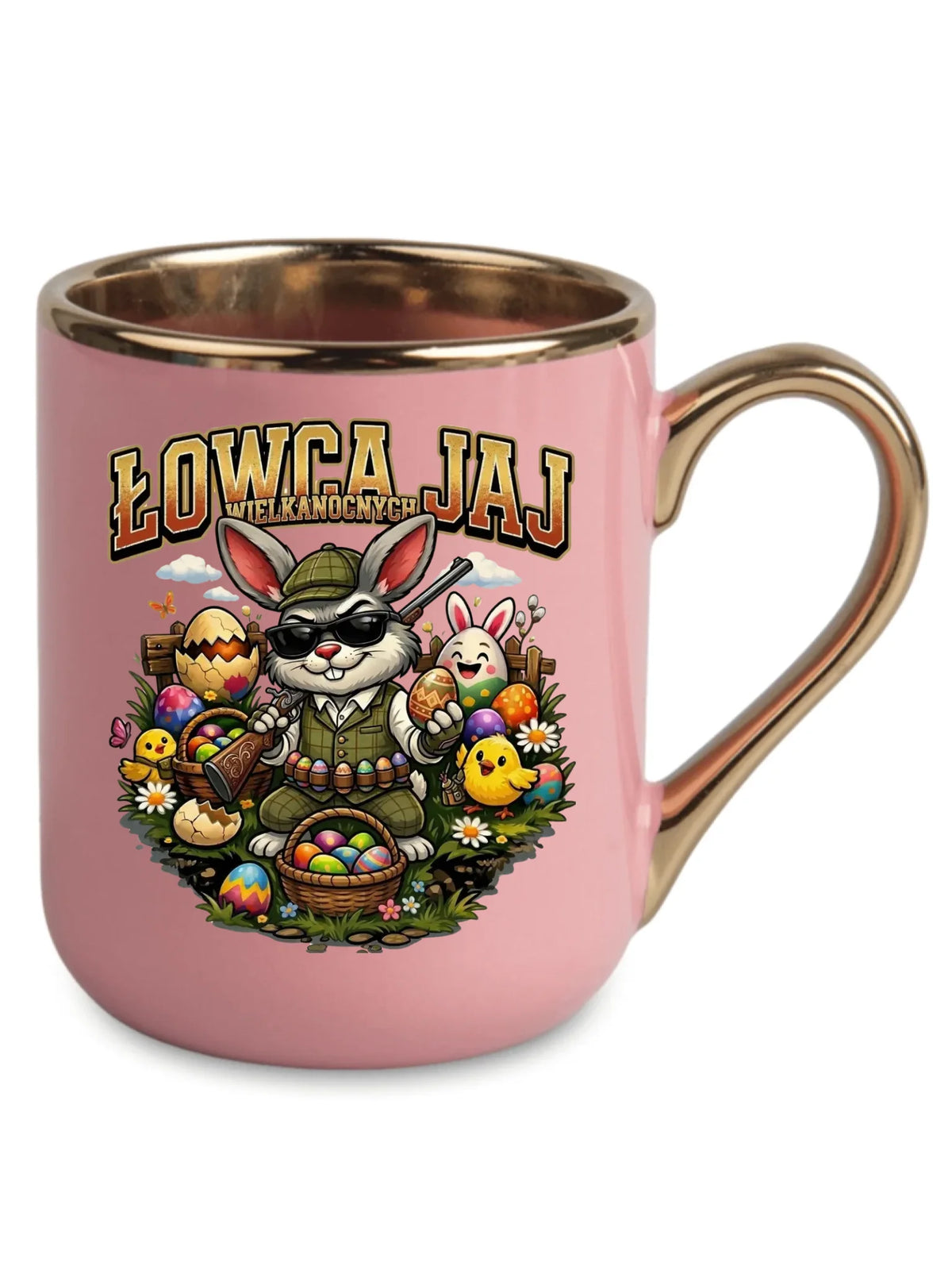 Kubek elegant wielkanocny - Zając Łowca Jaj WN12