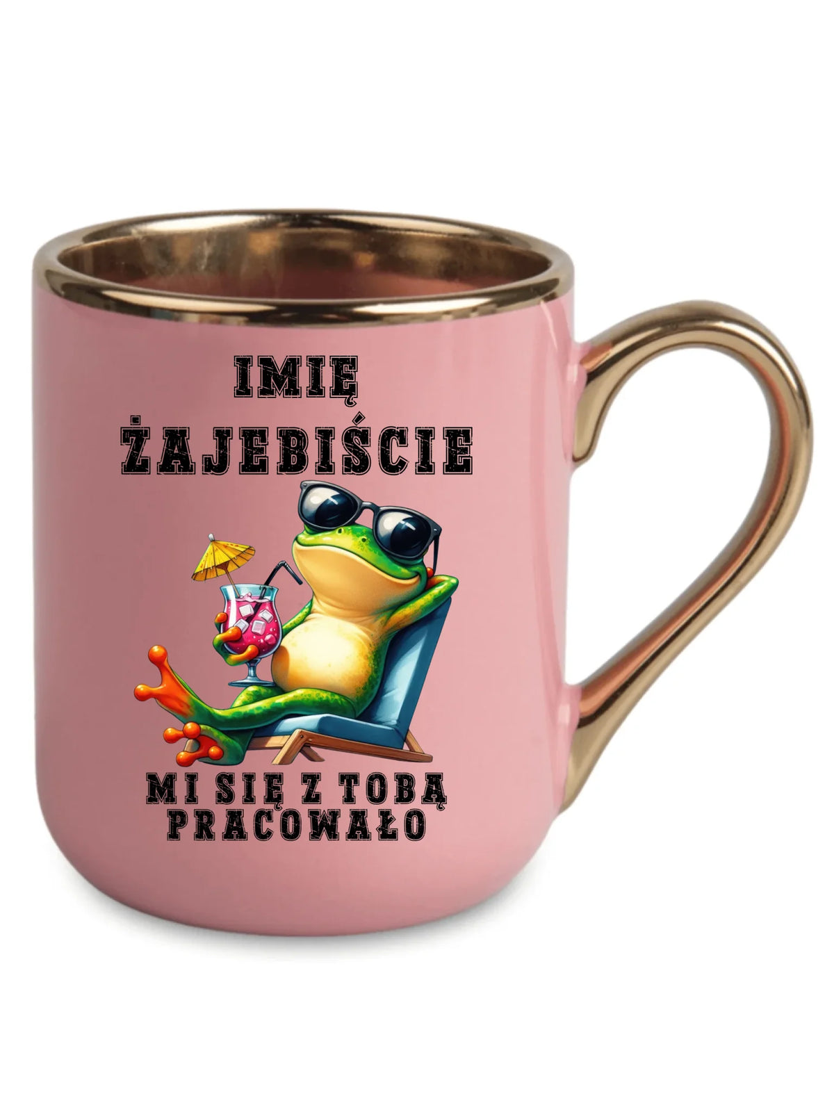 Kubek elegant na odejście z pracy - Żajebiście mi się z Tobą pracowało - personalizowany OP17