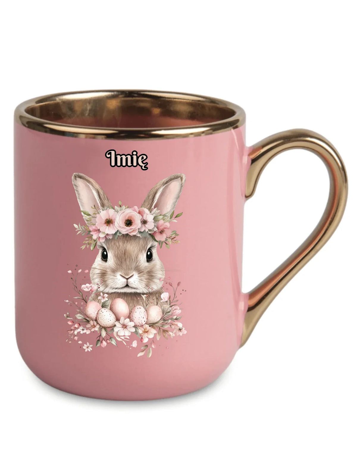 Kubek elegant na Wielkanoc - Zajączek Boho - Prezent personalizowany WN05