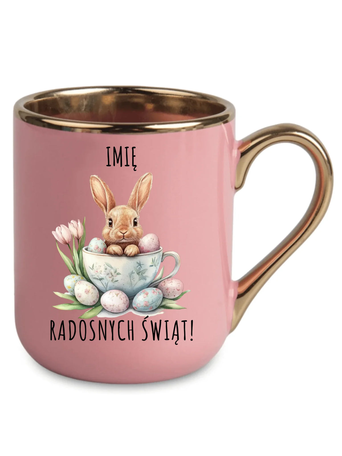 Kubek elegant na Wielkanoc - Zajączek radosnych świąt - personalizowany WN01