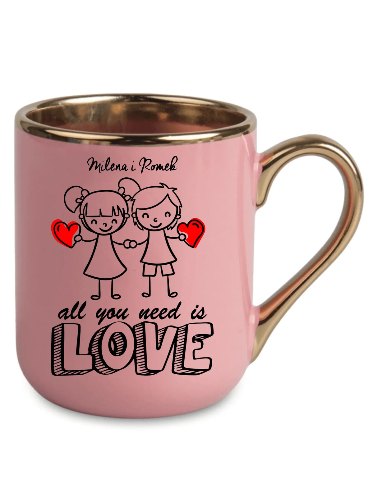 Kubek elegant dla par - All You need is love - personalizowany W13