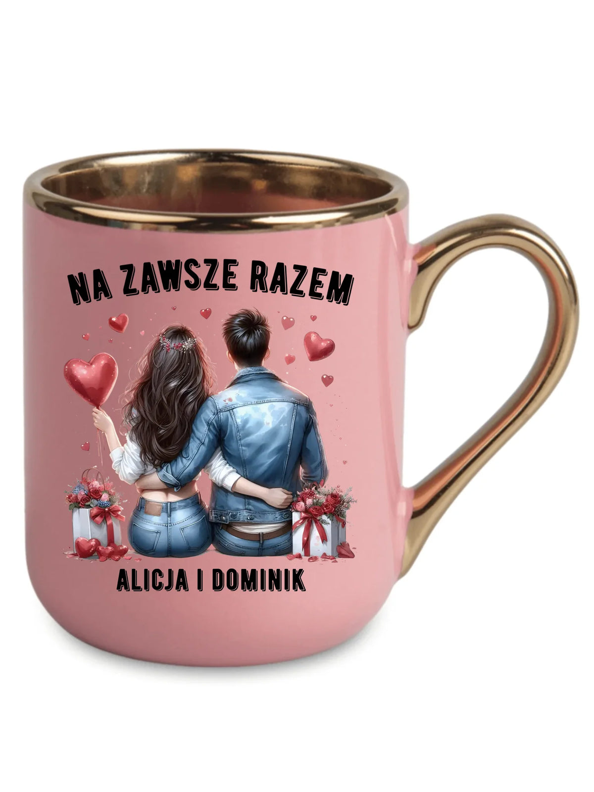 Kubek elegant dla par - Na zawsze razem - personalizowany W07