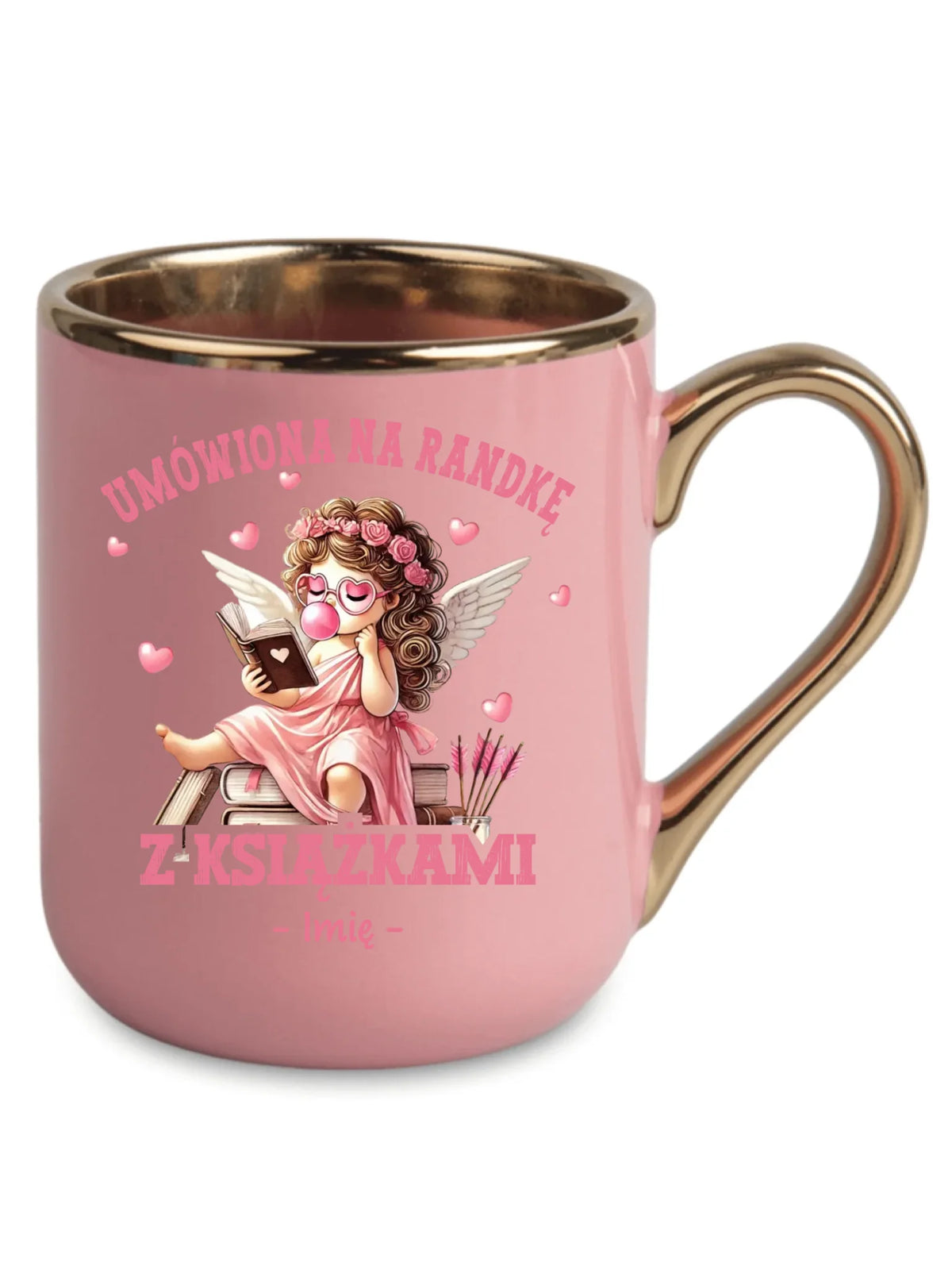 Kubek elegant dla czytelniczki – Umówiona na randkę z książkami - personalizowany W19