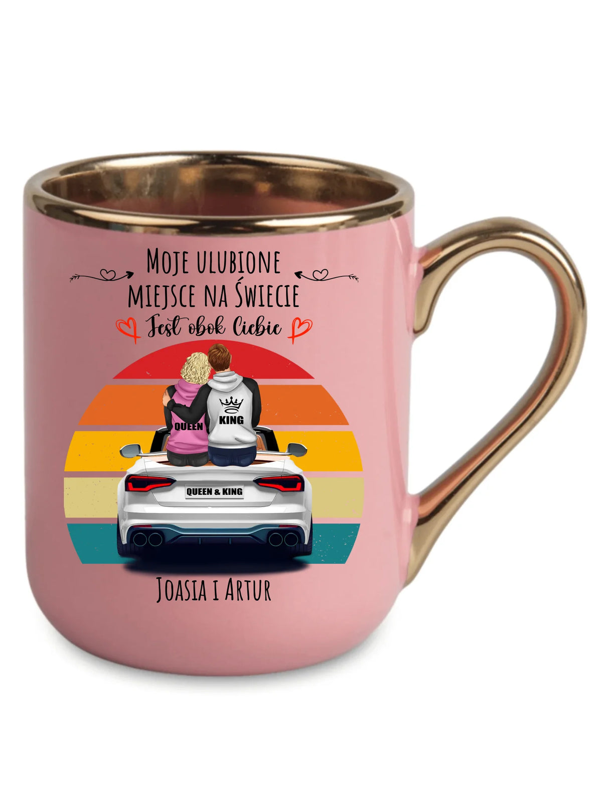 Kubek elegant dla par - Moje ulubione miejsce - personalizowany W06