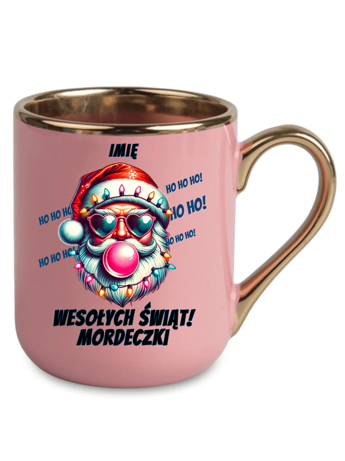 Kubek elegant świąteczny - Mikołaj Wesołych Świąt Mordeczki - personalizowany BN17