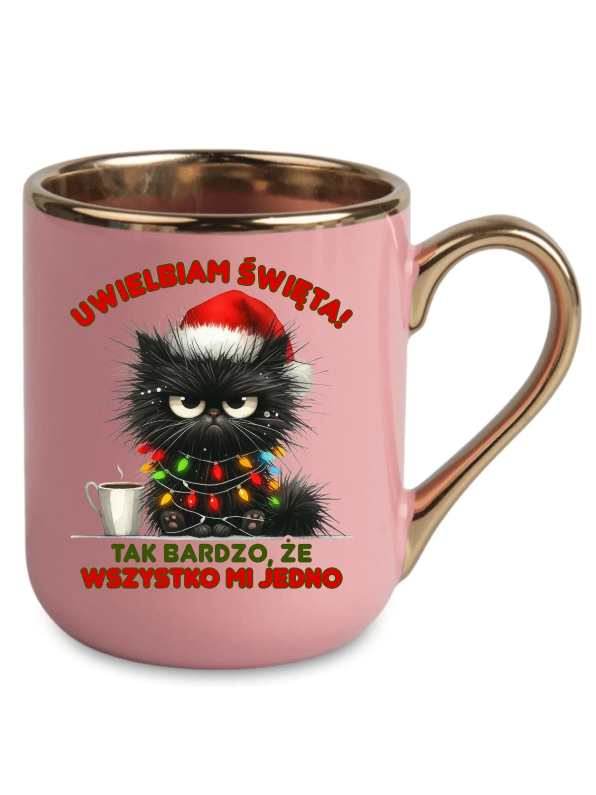 Kubek elegant świąteczny - Kot Maruda Wszystko mi jedno BN35
