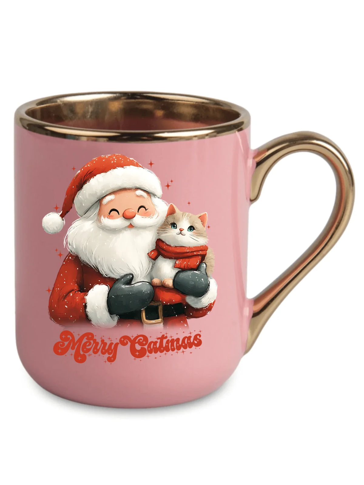 Kubek elegant świąteczny - prezent dla kociary - Merry Catmas BN38