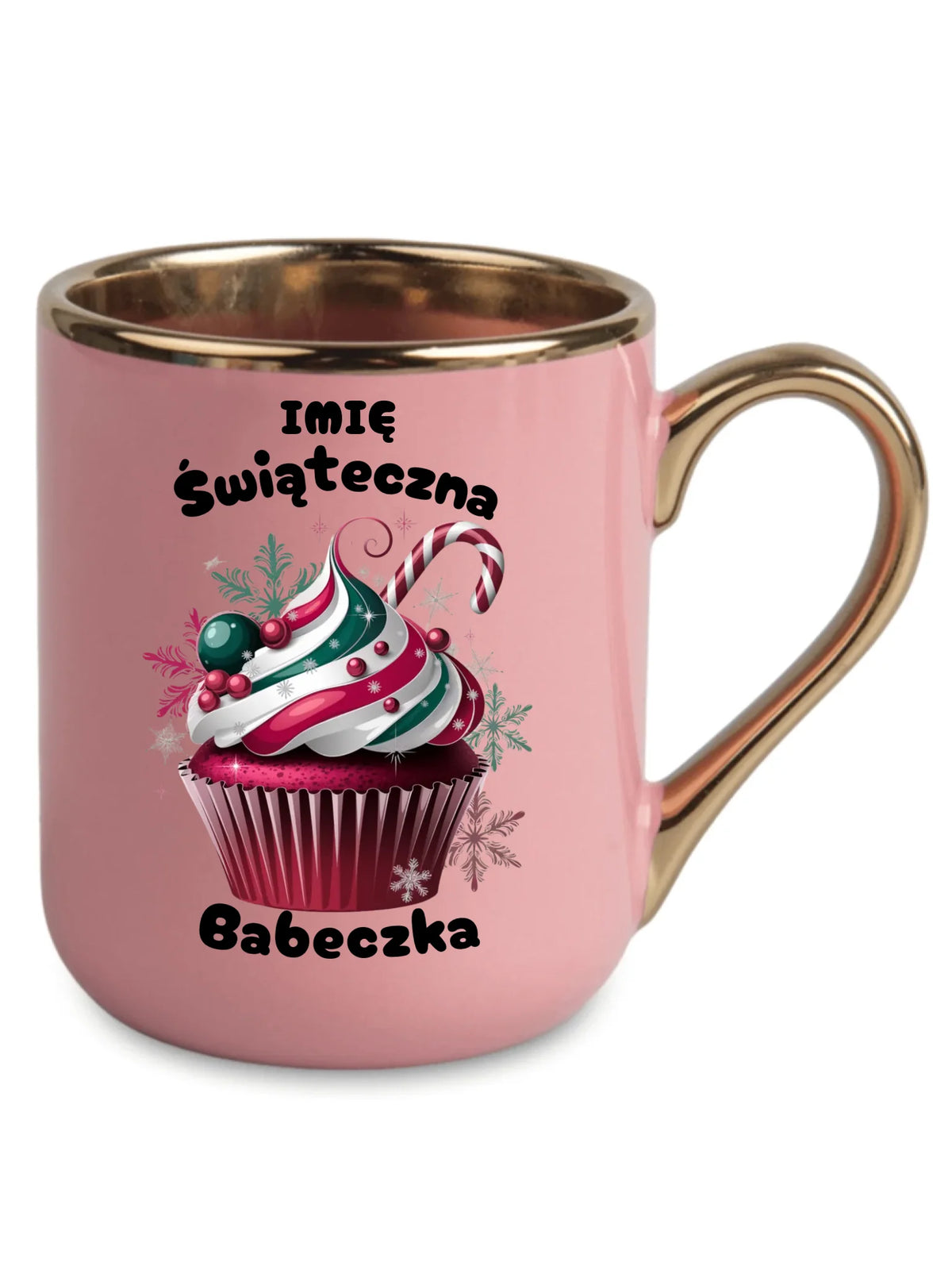 Kubek elegant na święta - Świąteczna babeczka - personalizowany BN30