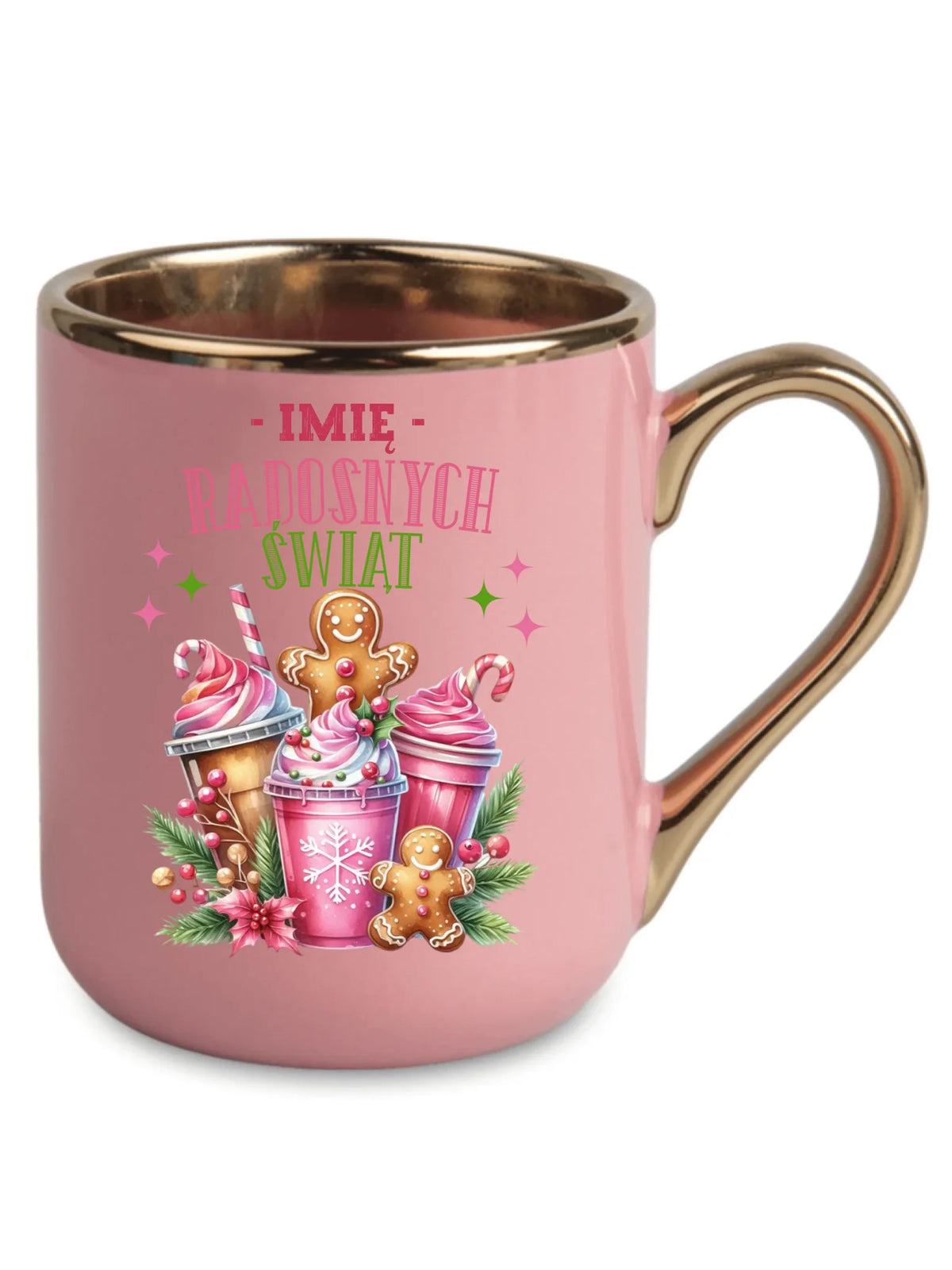 Kubek elegant świąteczny - Radosnych Świąt - personalizowany BN58