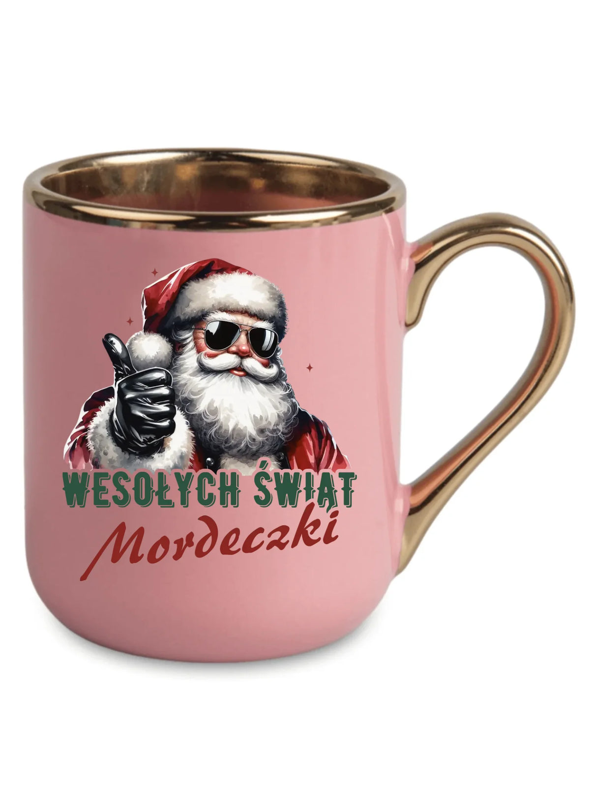 Kubek elegant świąteczny - Mikołaj Wesołych Świąt mordeczki BN65