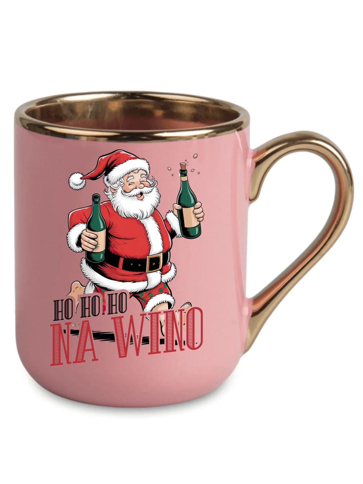 Kubek elegant świąteczny - Mikołaj Ho ho ho na wino BN61