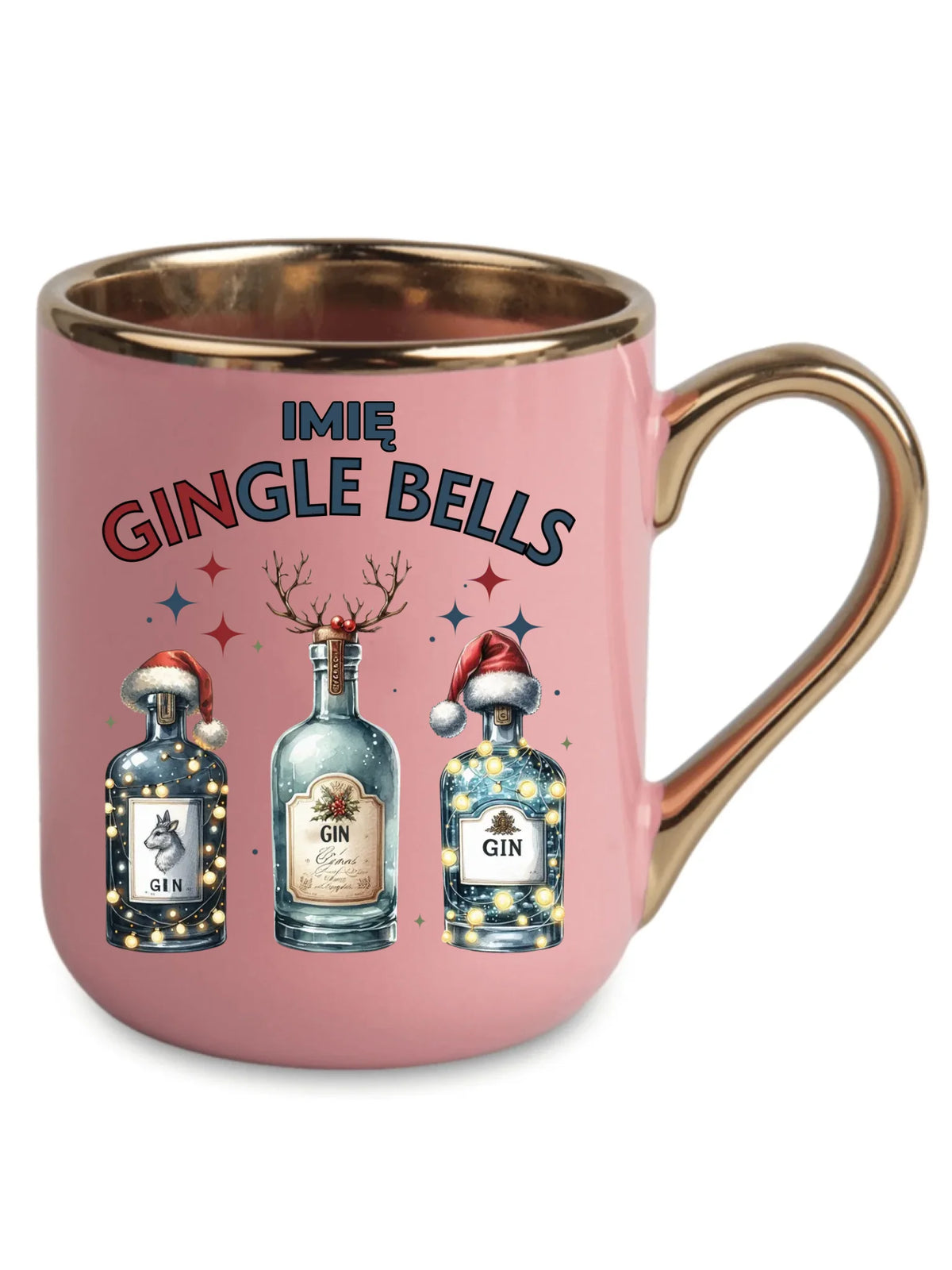 Kubek elegant świąteczny - Gin Gingle bells - personalizowany BN68