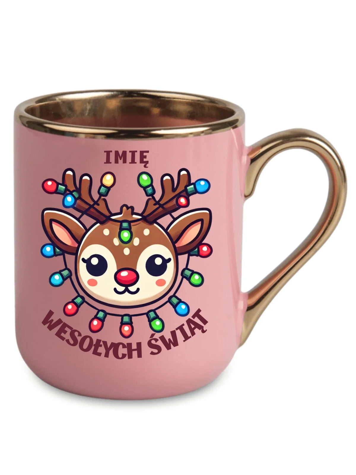 Kubek elegant świąteczny - Renifer Wesołych Świąt - personalizowana BN72