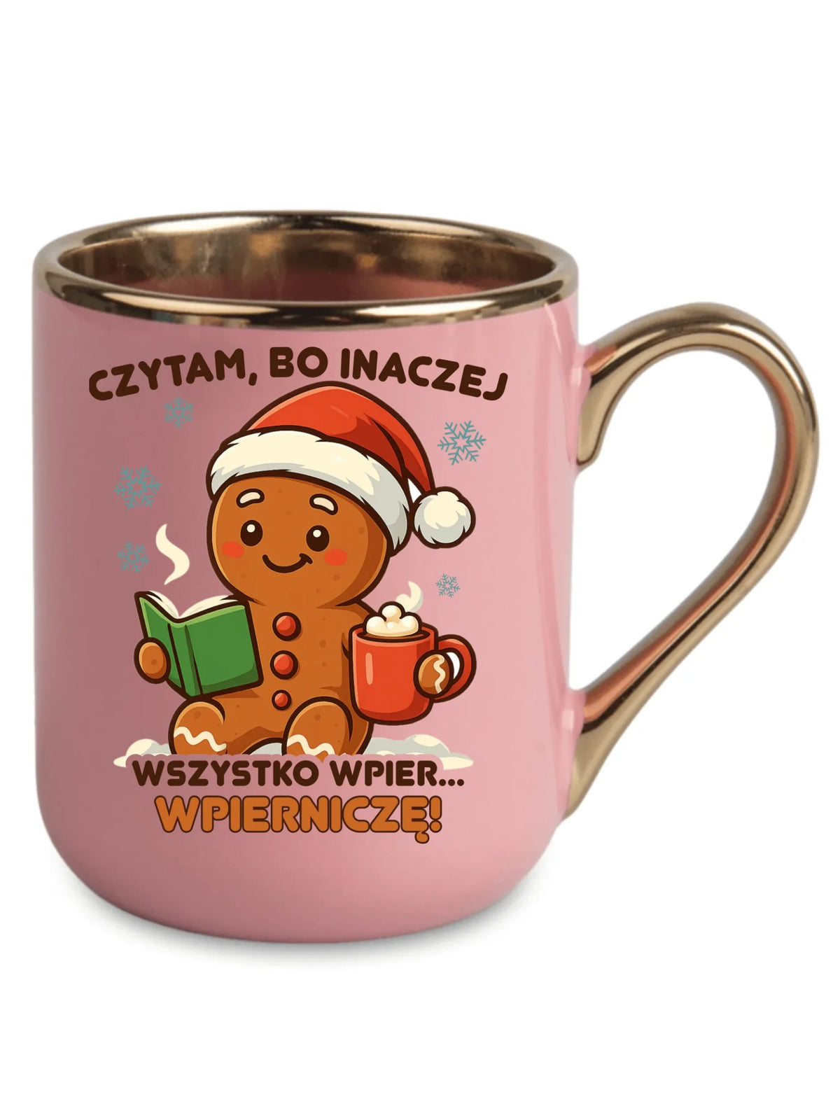 Kubek elegant świąteczny - Czytam, bo inaczej wszystko wpier... wpierniczę BN79