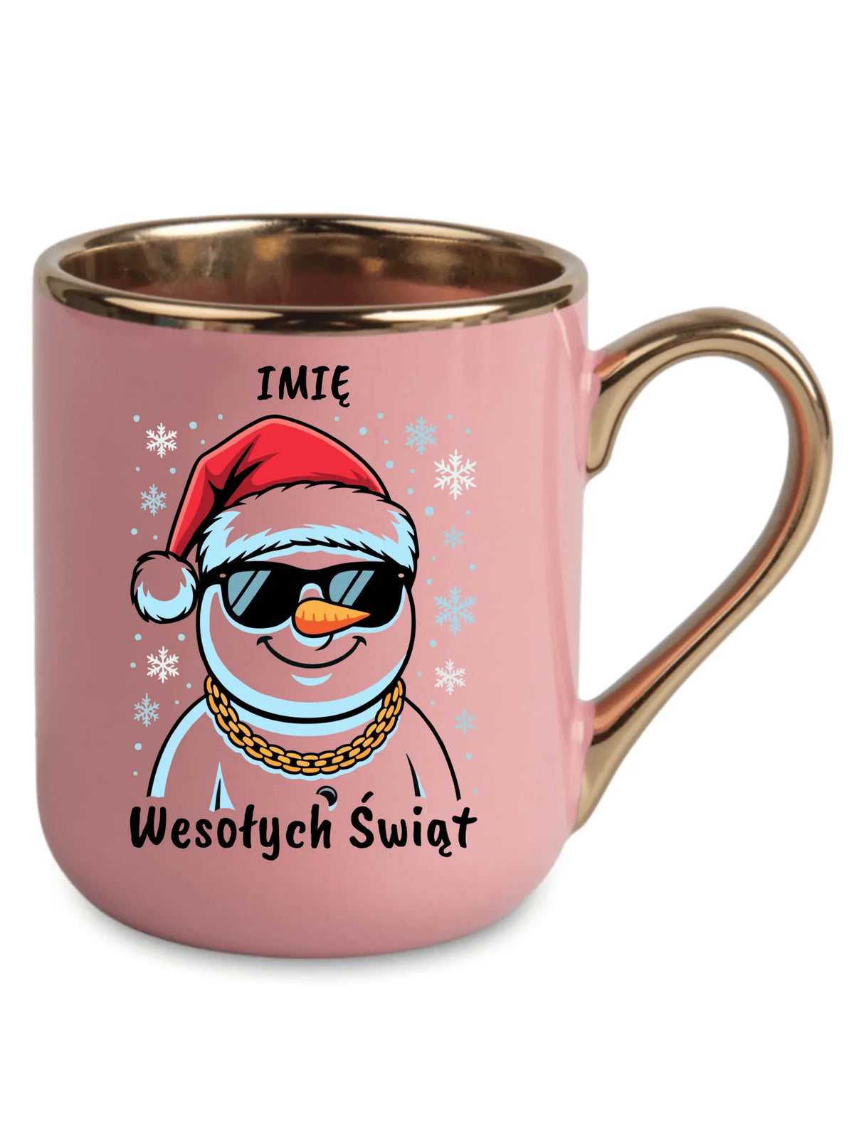 Kubek elegant świąteczny - Wesoły bałwan Wesołych Świąt - personalizowany BN82