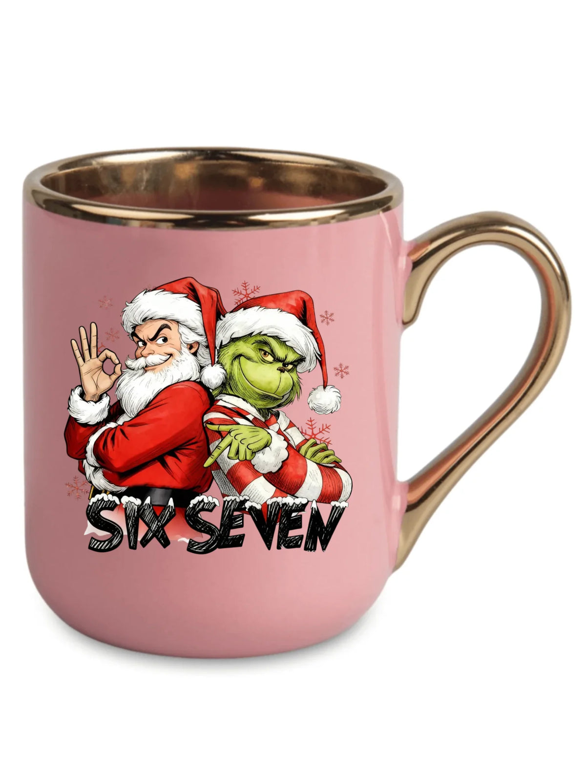 Kubek elegant świąteczny - Mikołaj i Grinch six seven 67 BN148