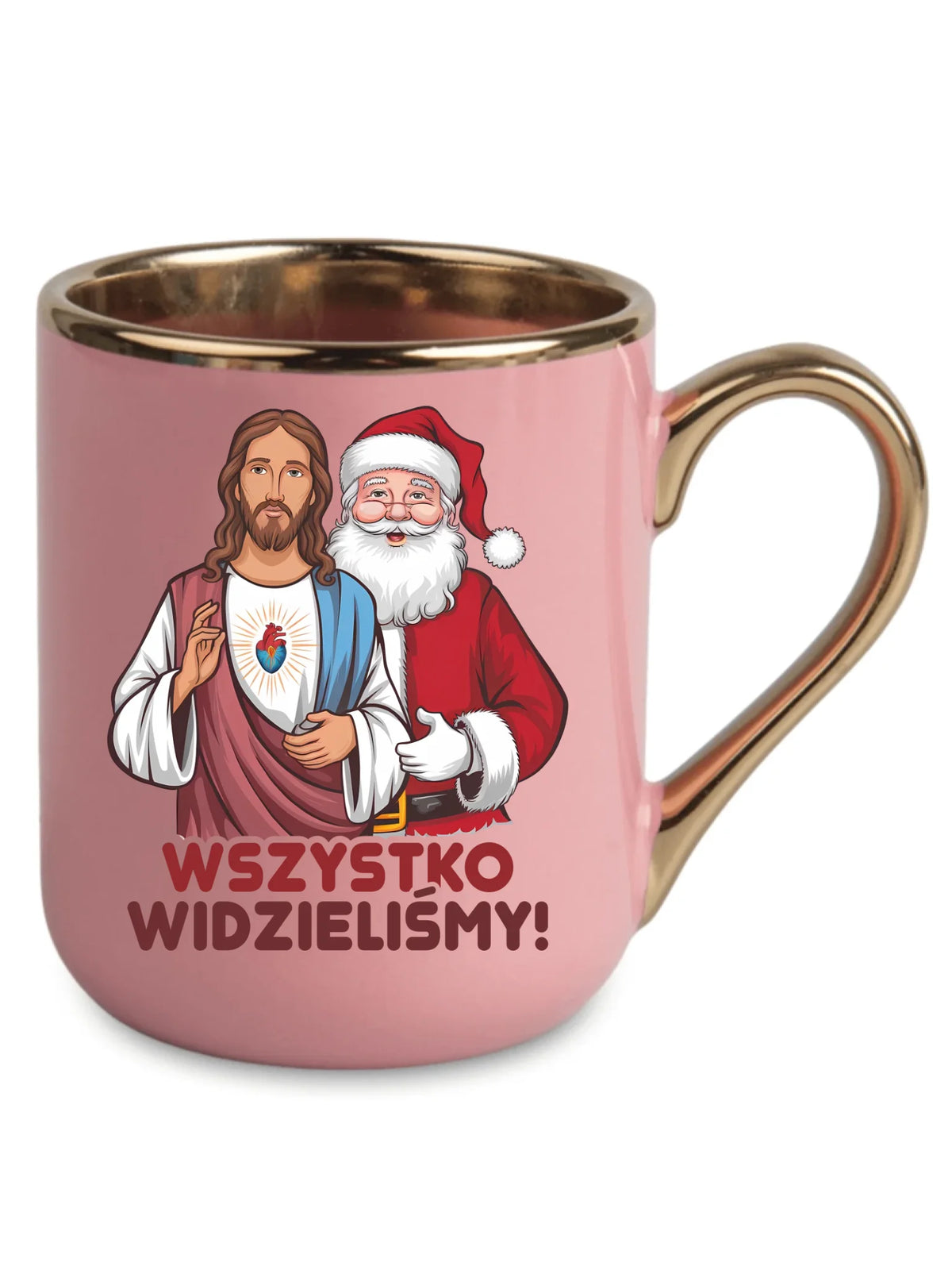 Kubek elegant świąteczny - Jezus i Mikołaj Wszystko widzieliśmy BN89