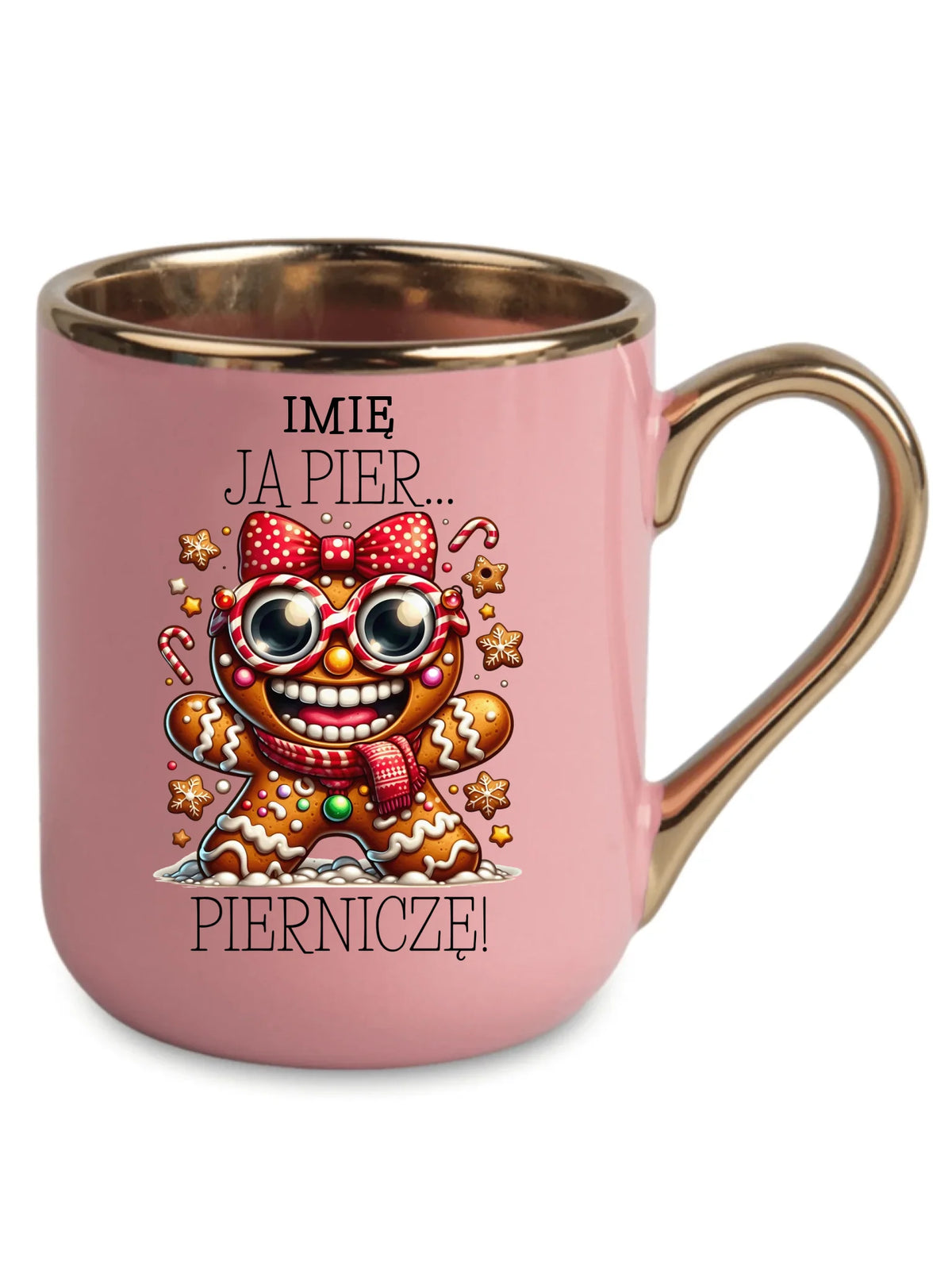 Kubek elegant świąteczny - Babeczka Ja pierniczę - personalizowany BN95