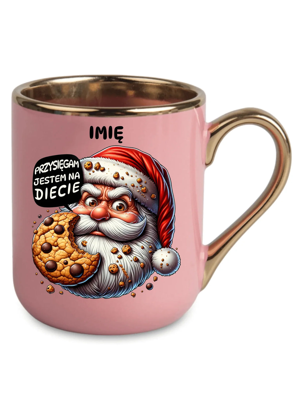 Kubek elegant świąteczny - Mikołaj Przysięgam jestem na diecie - personalizowany BN97