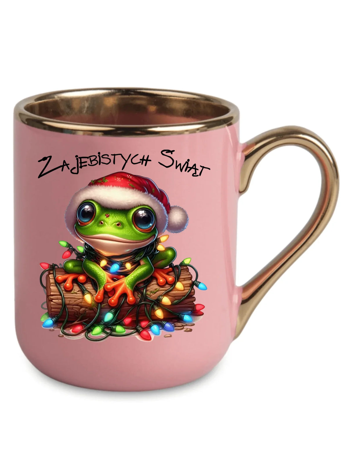 Kubek elegant świąteczny - Żaba - Żajebistych Świąt BN106
