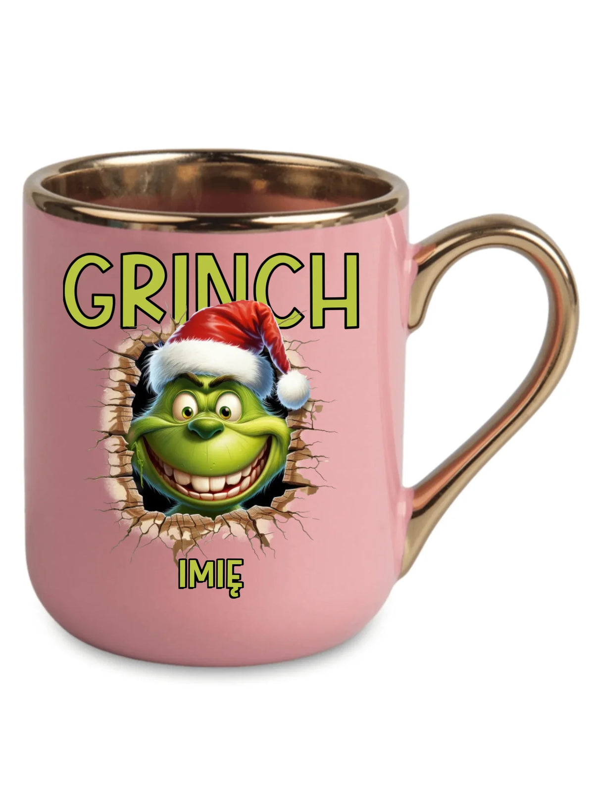 Kubek elegant świąteczny - Grinch - personalizowany BN112
