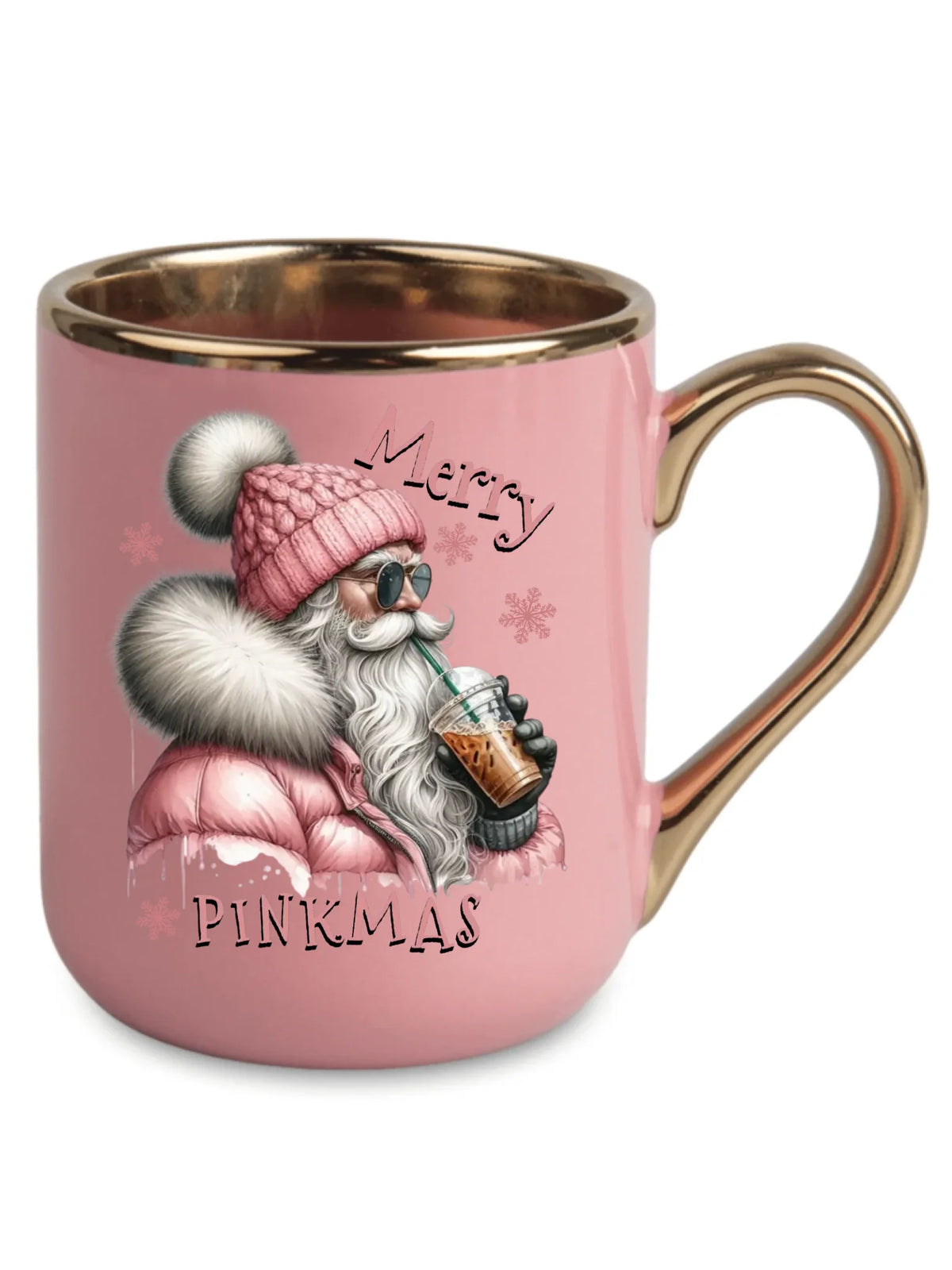 Kubek elegant świąteczny - Różowe Święta - Merry pinkmas BN117