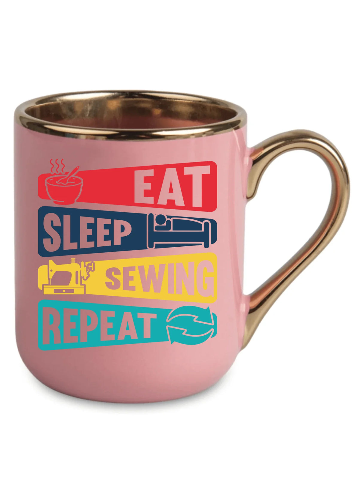 Kubek elegant szyciowy dla krawcowej - Eat sleep sewing repeat HS21