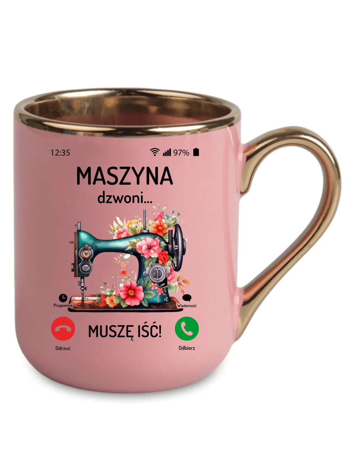 Kubek elegant szyciowy dla krawcowej - Maszyna dzwoni muszę iść HS05