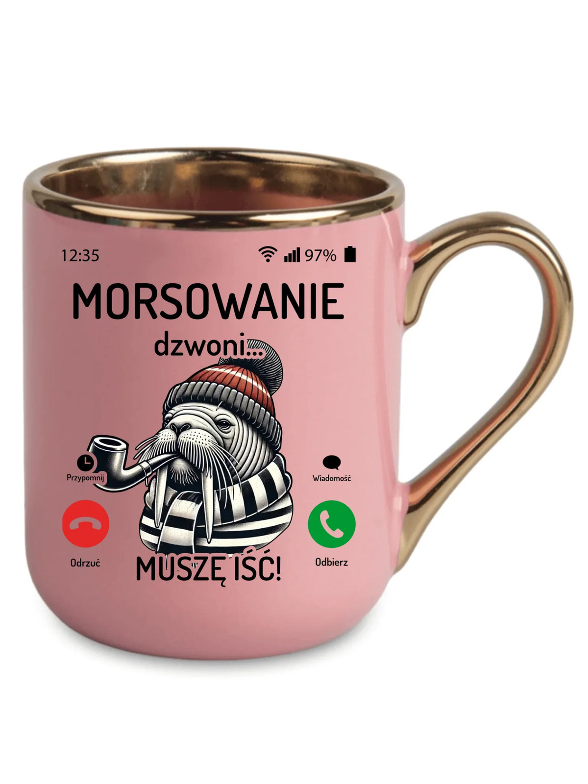 Kubek elegant - prezent dla morsa - Morsowanie dzwoni muszę iść - Mors HM19