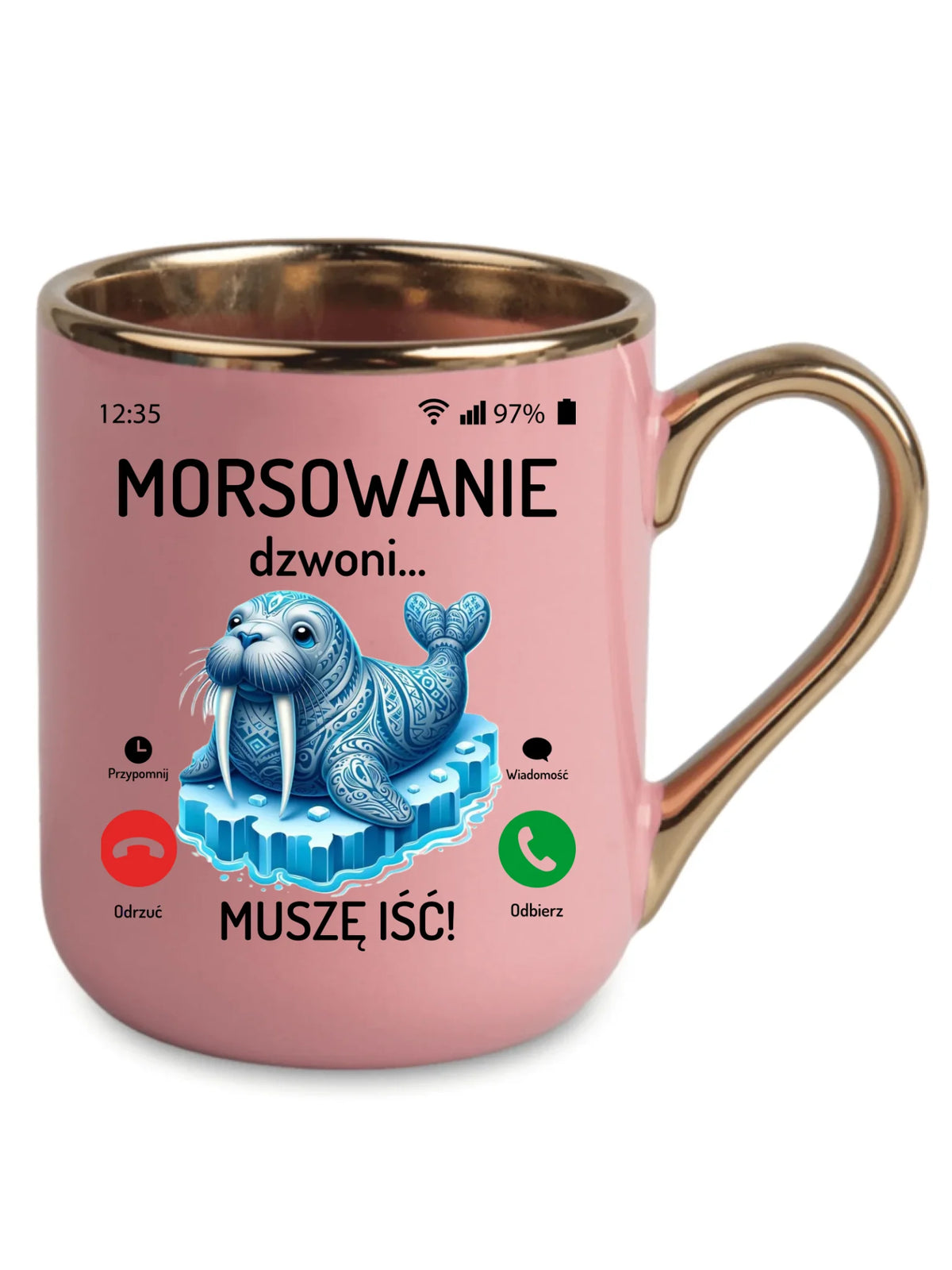 Kubek elegant - prezent dla morsa - Morsowanie dzwoni muszę iść - Mors HM04