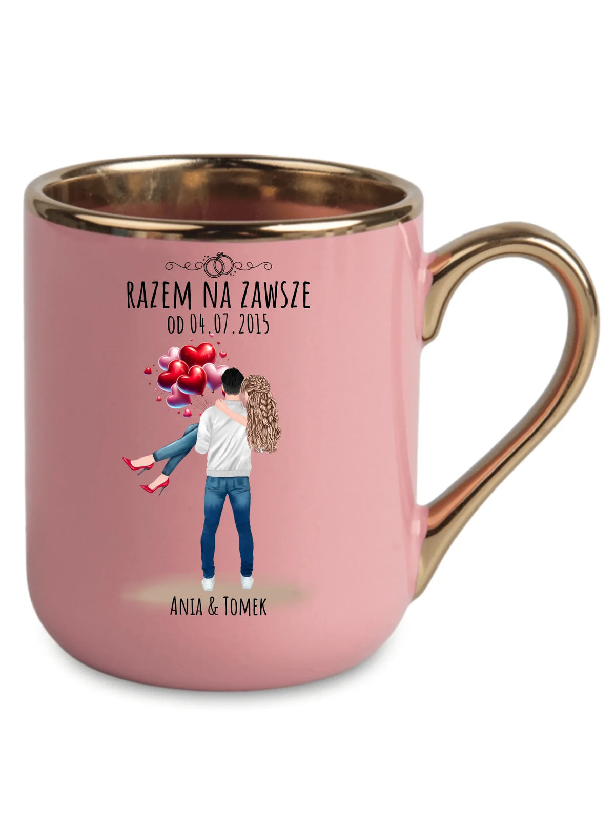 Kubek elegant dla par na rocznicę - Razem na zawsze - personalizowany W14