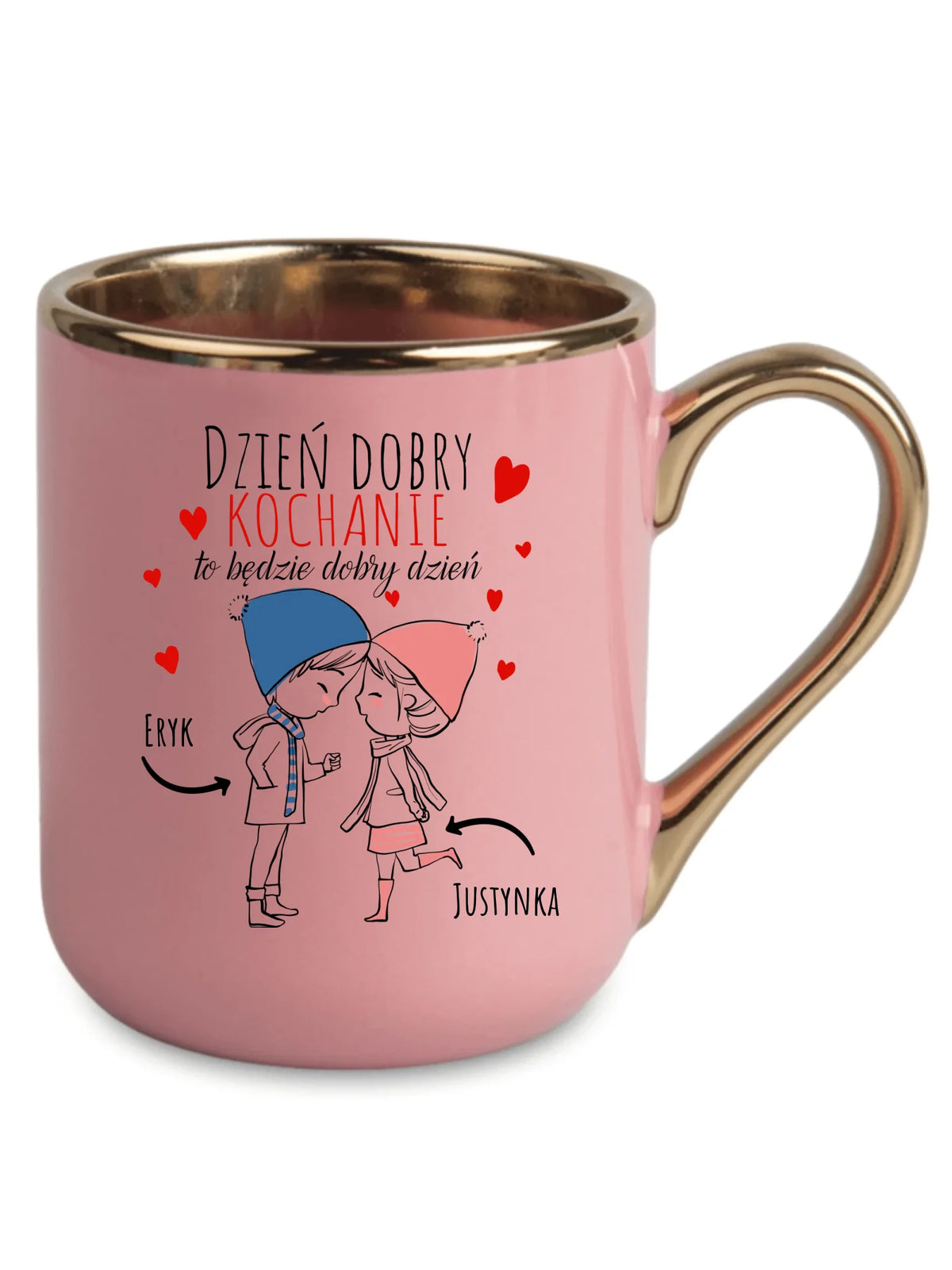 Kubek elegant dla par - Dzień dobry Kochanie - personalizowany W10