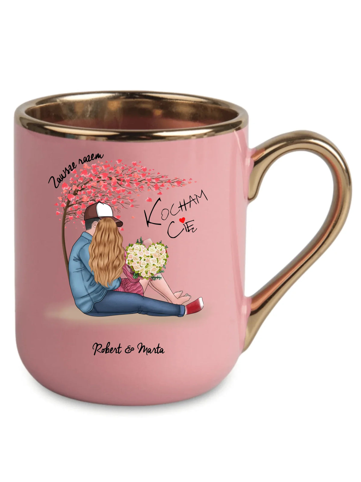 Kubek elegant dla par - Zawsze razem - personalizowany W04