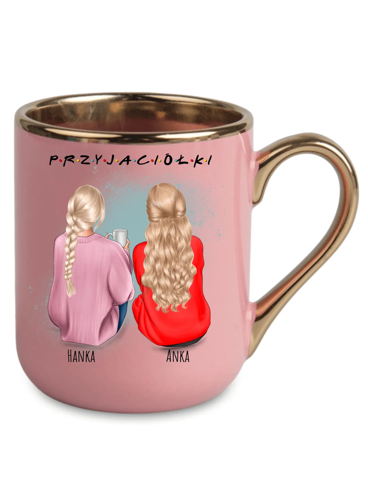 Kubek elegant - prezent dla przyjaciółki - personalizowane postacie 2-4 osoby PR02