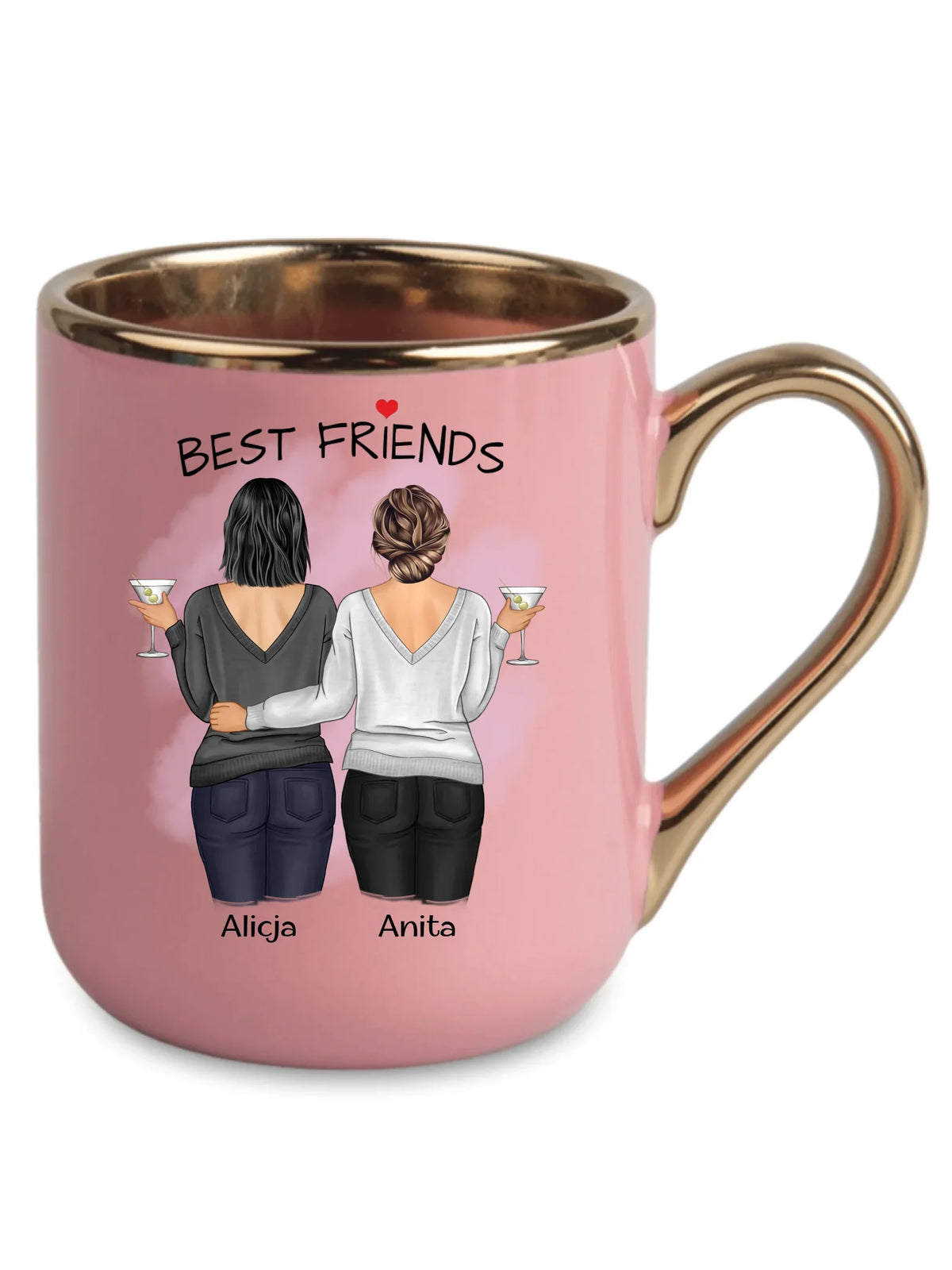 Kubek elegant - prezent dla przyjaciółki - Best Friends - personalizowane postacie 2-4 osoby PR03