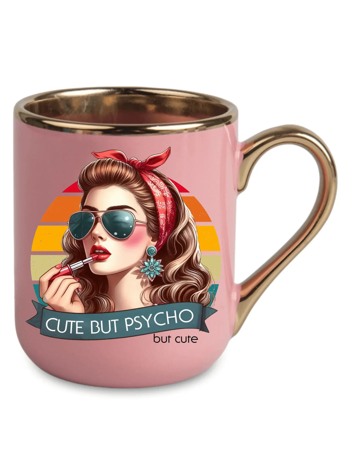 Kubek elegant – Cute but psycho - w stylu retro DZ09