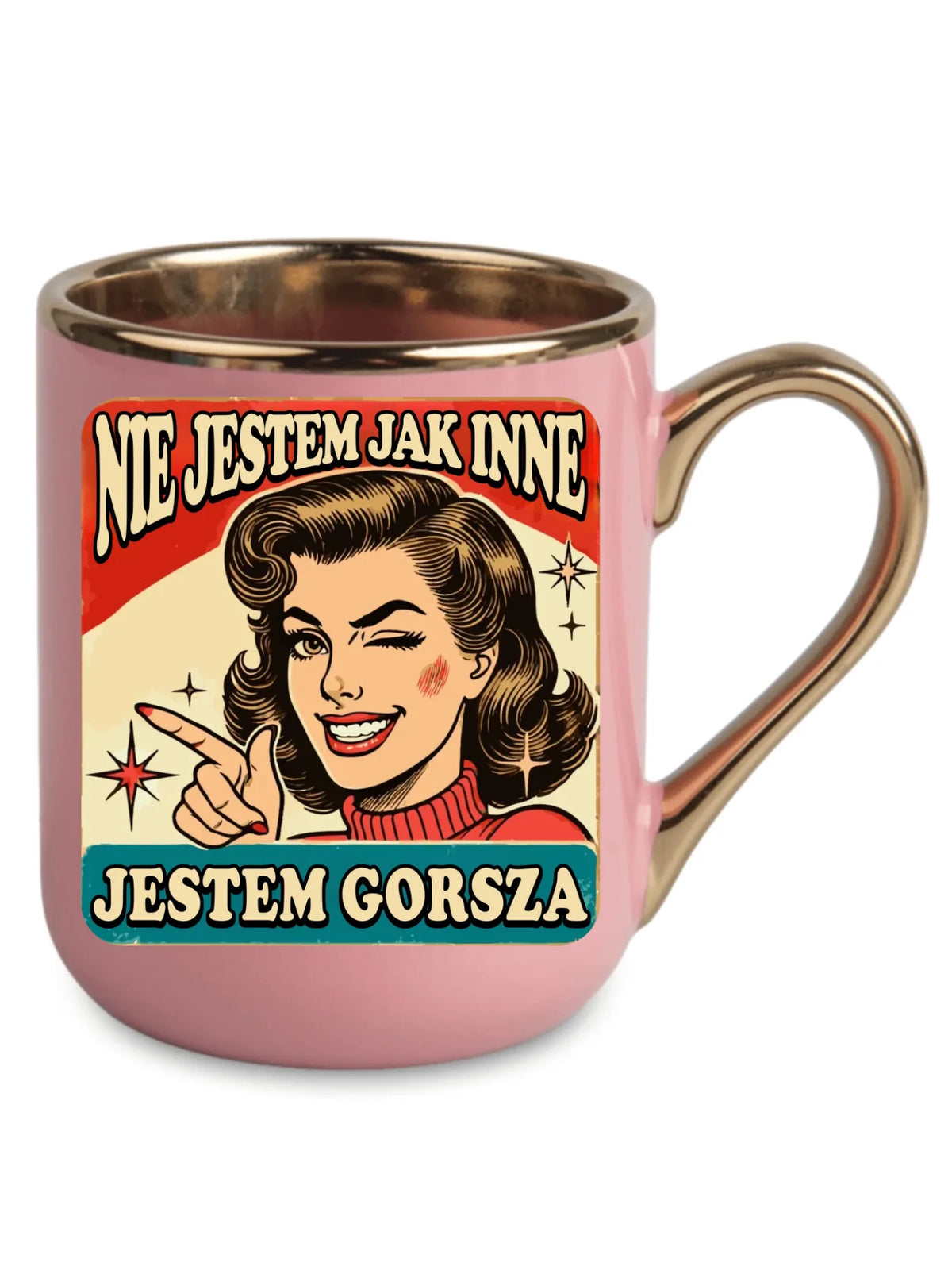 Kubek elegant - Nie jestem jak inne, jestem gorsza - w stylu retro DZ07