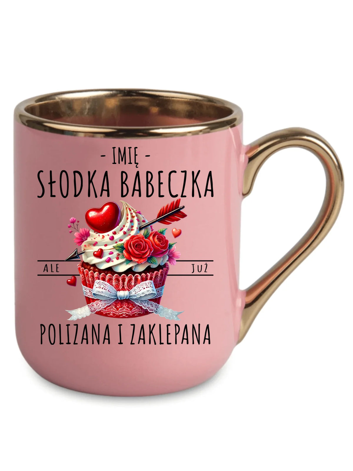 Kubek elegant - Słodka babeczka polizana i zaklepana - personalizowany W37