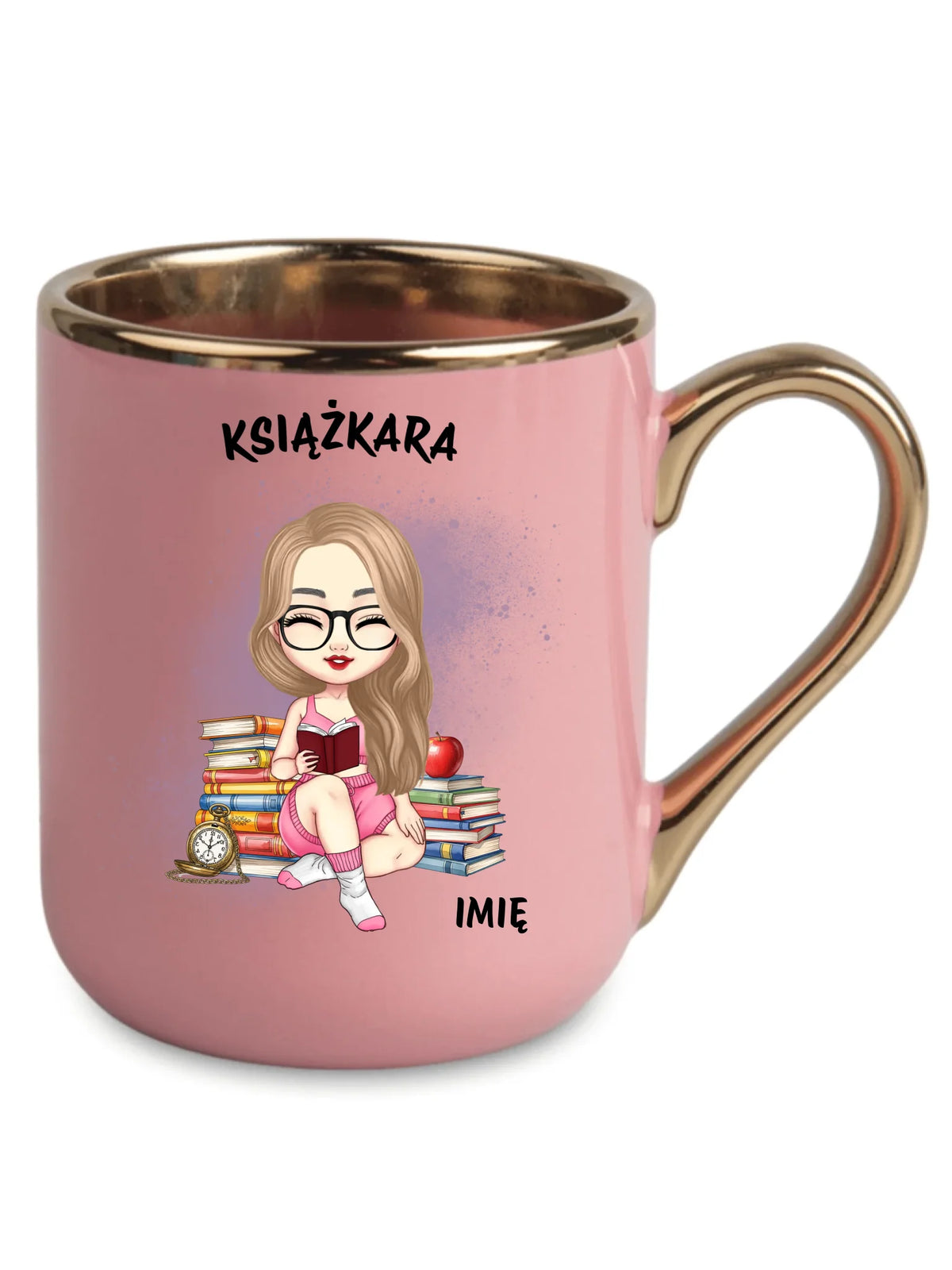 Kubek elegant - Książkara - Prezent dla miłośniczki czytania książek - personalizowany DZ04