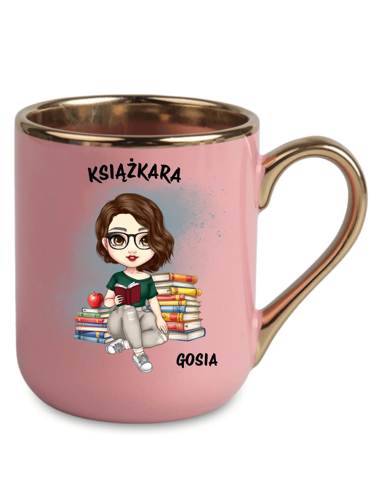 Kubek elegant - Książkara - Prezent dla miłośniczki czytania książek - personalizowany DZ03