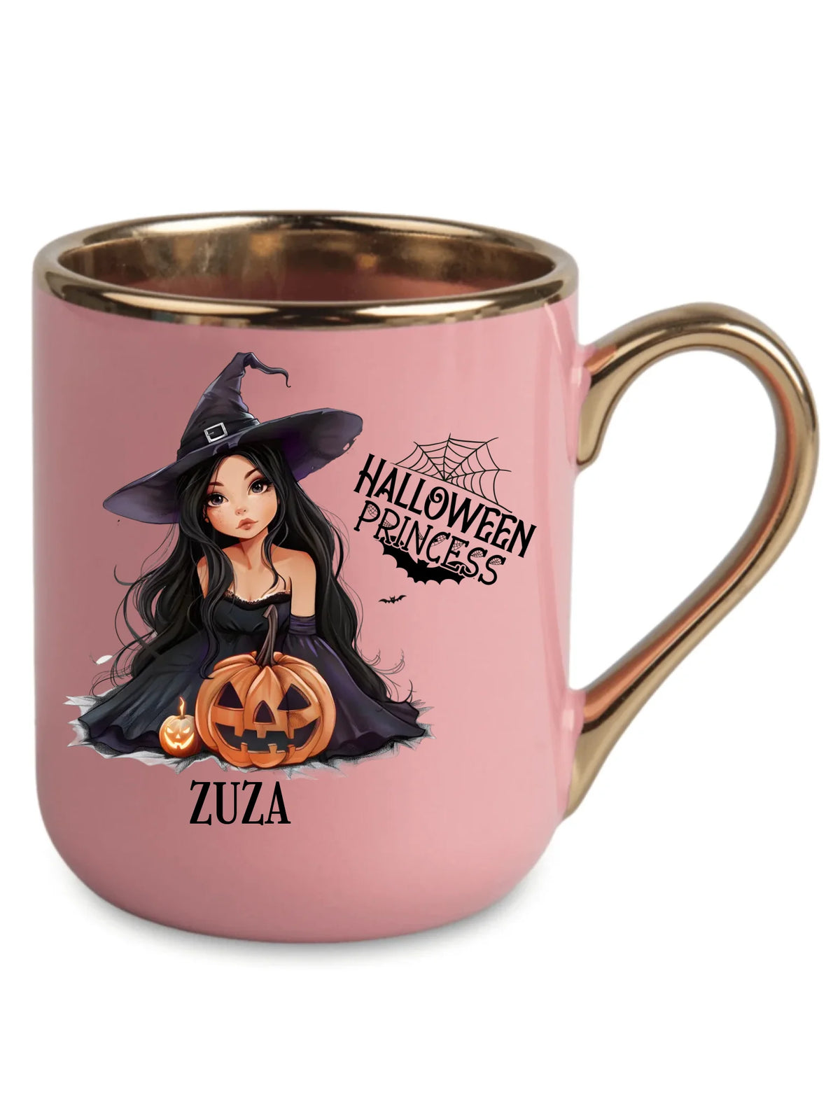 Kubek elegant halloweenowy - Czarownica z dynią - personalizowany HL10