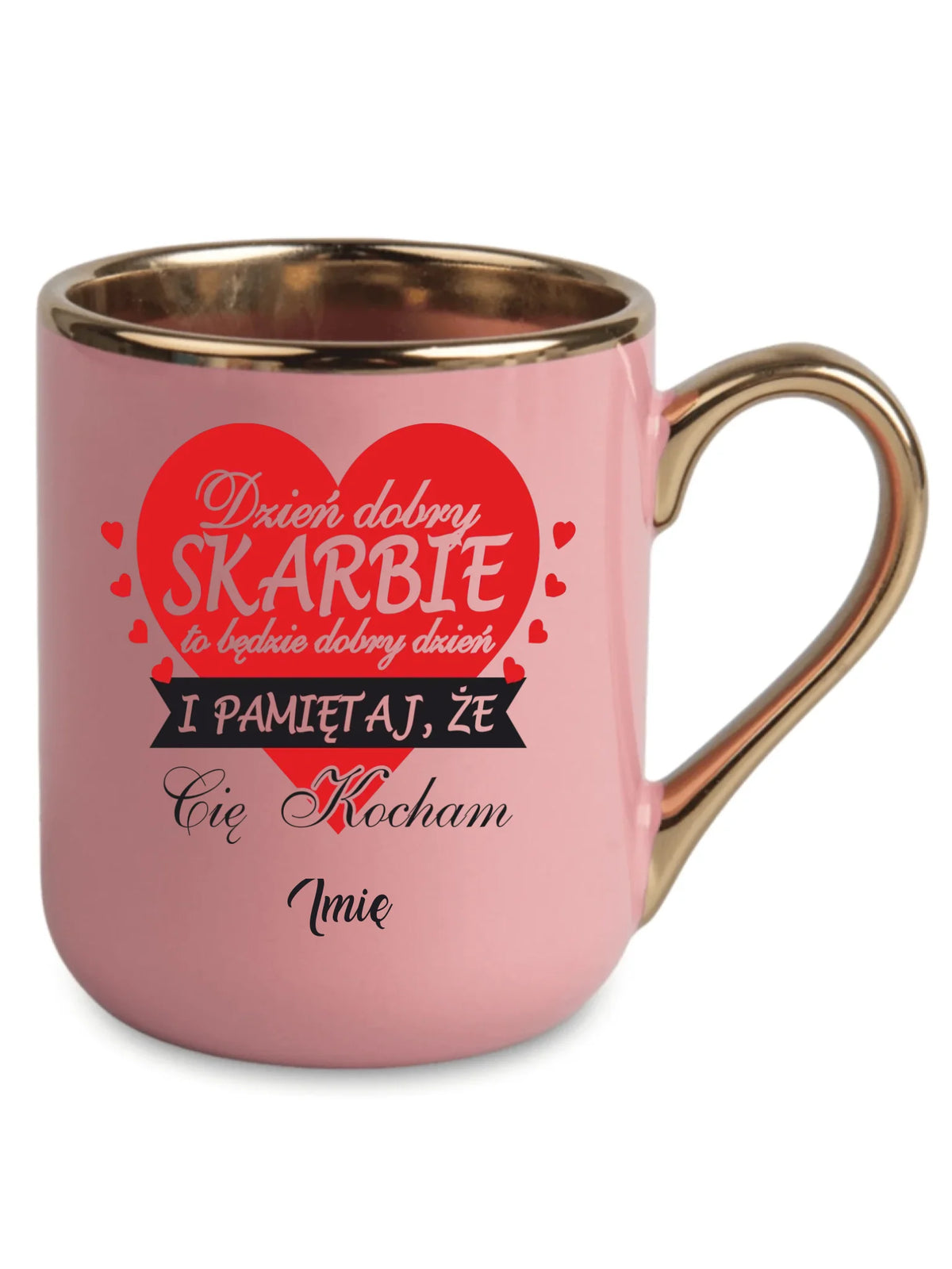 Kubek elegant dla par - Dzień dobry Skarbie - personalizowany W02