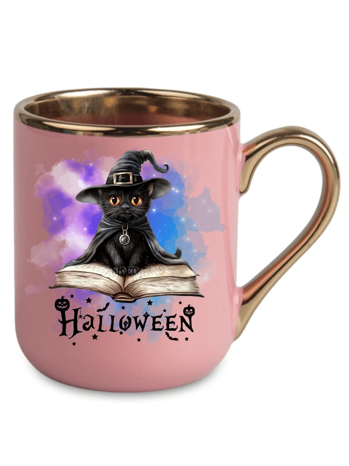 Kubek elegant na Halloween - Kot Czarodziej HL06