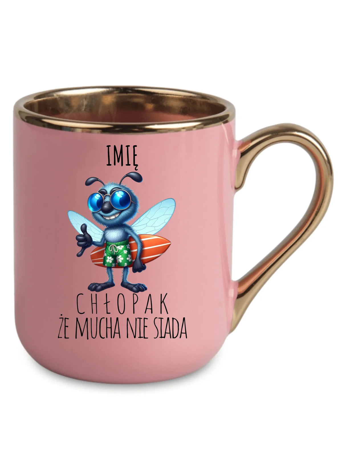 Kubek elegant - prezent dla chłopaka - Chłopak, że mucha nie siada essa - personalizowany DCH29