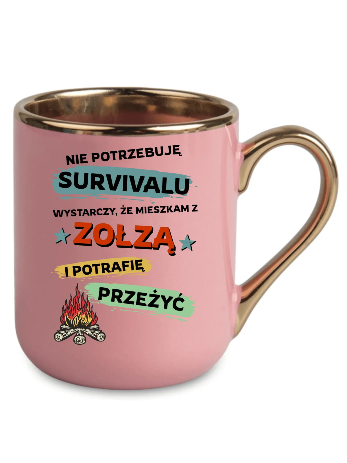 Kubek elegant – Prezent dla chłopaka męża - Nie potrzebuję survivalu, mieszkam z zołzą DCH25
