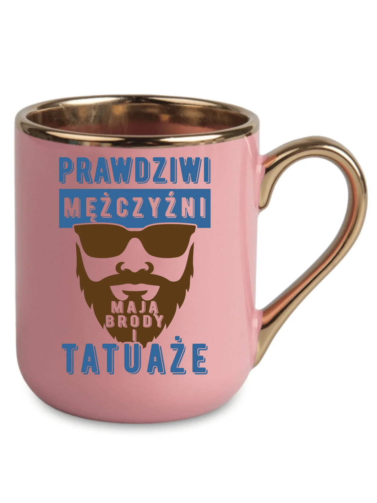 Kubek elegant - Prezent dla faceta - Prawdziwi mężczyźni mają brody i tatuaże DCH22