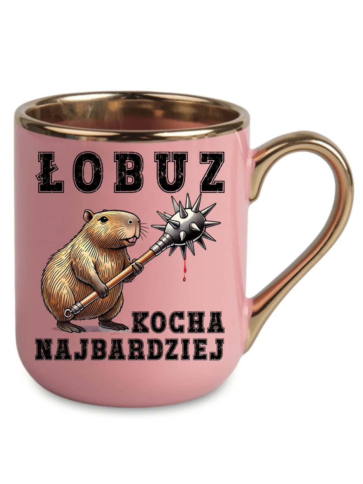 Kubek elegant - prezent dla chłopaka - Łobuz kapibara z maczugą DCH17