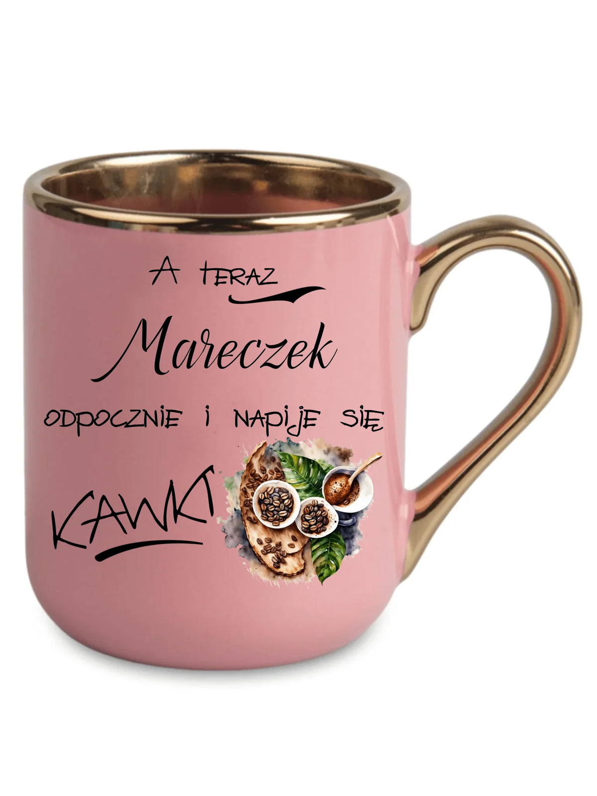 Kubek elegant - Odpocznie i napije się kawki prezent dla kawosza - personalizowany DCH04