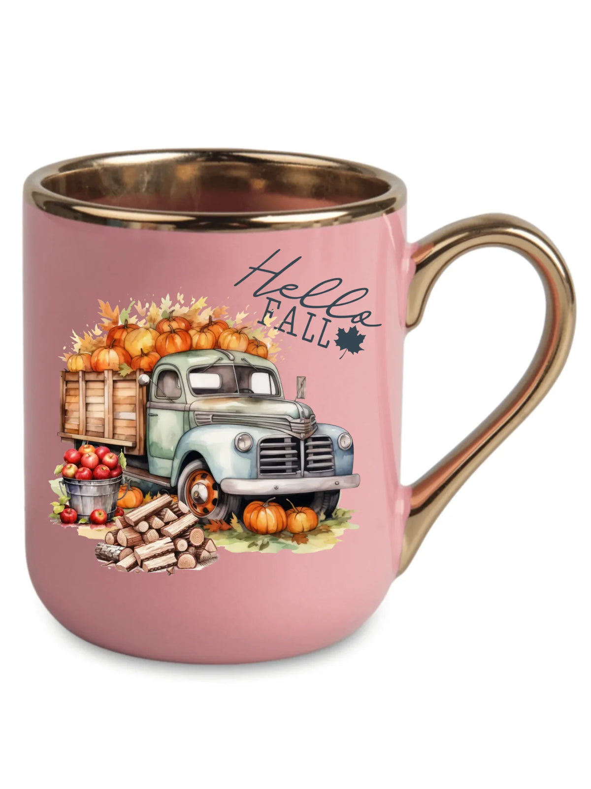 Kubek elegant jesienny – Hello Fall ciężarówka z dyniami JS08