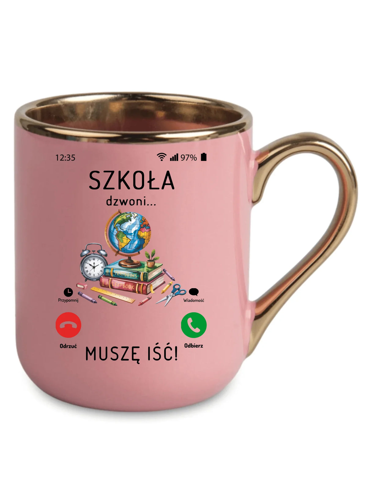 Kubek elegant Szkoła dzwoni muszę iść SZ09